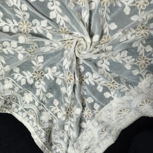 Floral Chiffon Dupatta Embroidered Dyeable design 3625550