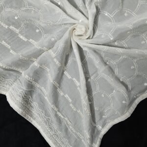 Elegant Chinon Dupatta Embroidery Dyeable design 3730549