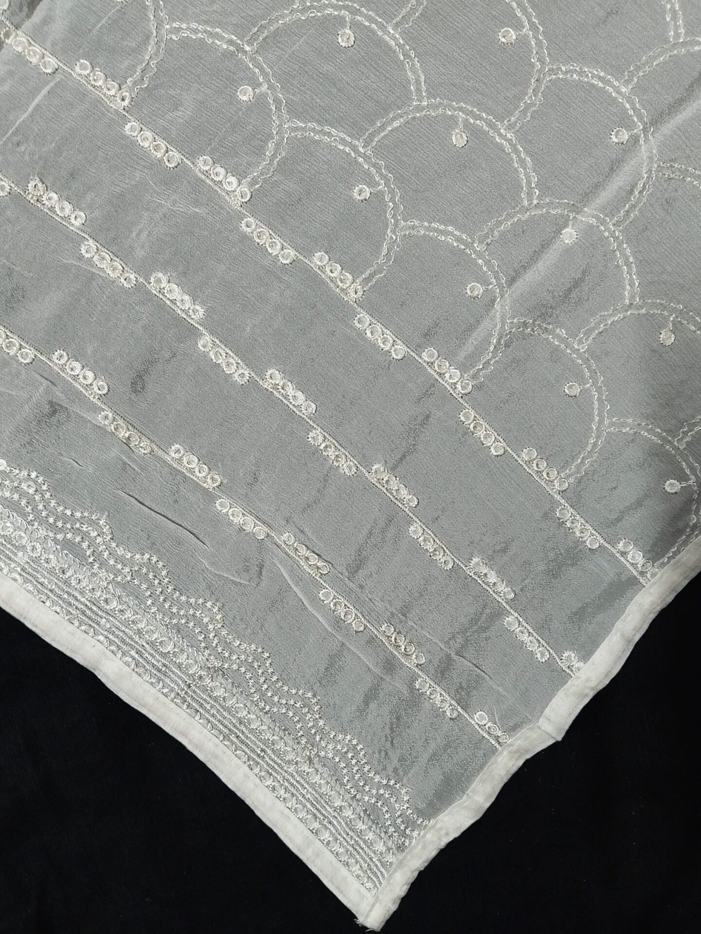 Elegant Chinon Dupatta Embroidery Dyeable design 3730549 - Image 2