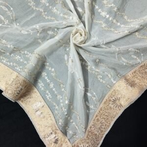 Classic Chinon Dupatta Embroidered Dyeable design 3760536