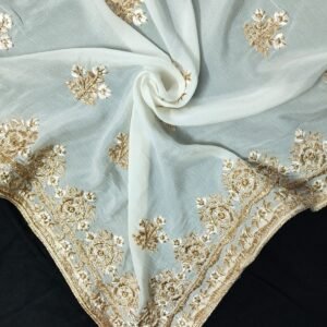 Luxury Chinon Dupatta Designer Embroidery Dyeable design 41025545