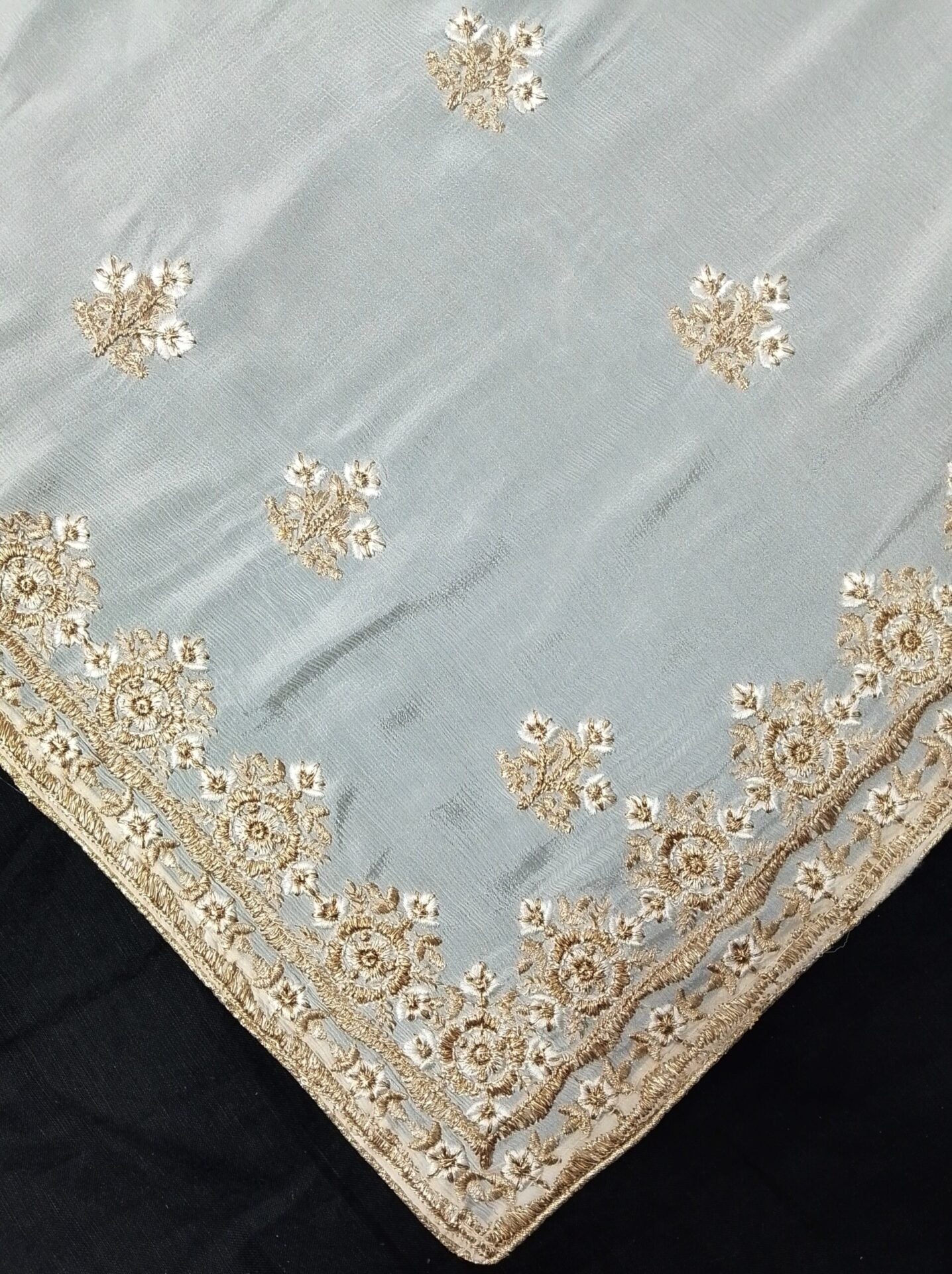 Luxury Chinon Dupatta Designer Embroidery Dyeable design 41025545 - Image 2