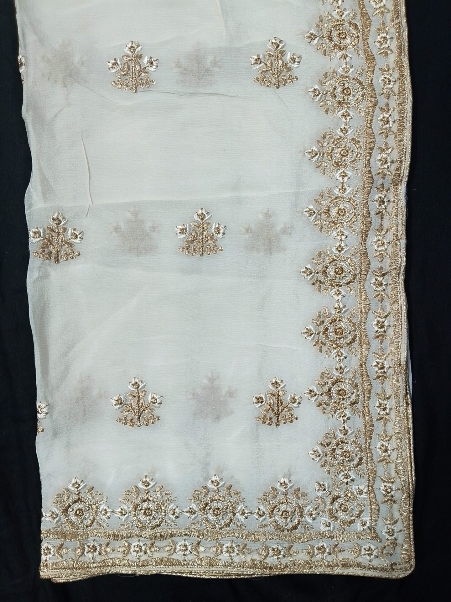 Luxury Chinon Dupatta Designer Embroidery Dyeable design 41025545 - Image 3